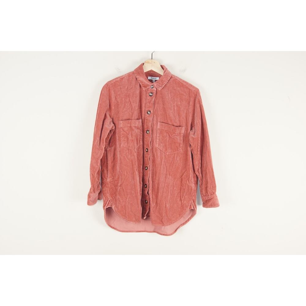 Madewell Corduroy Rose Dust Pink Sunday Button Shirt Womens Sz XS